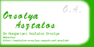 orsolya asztalos business card